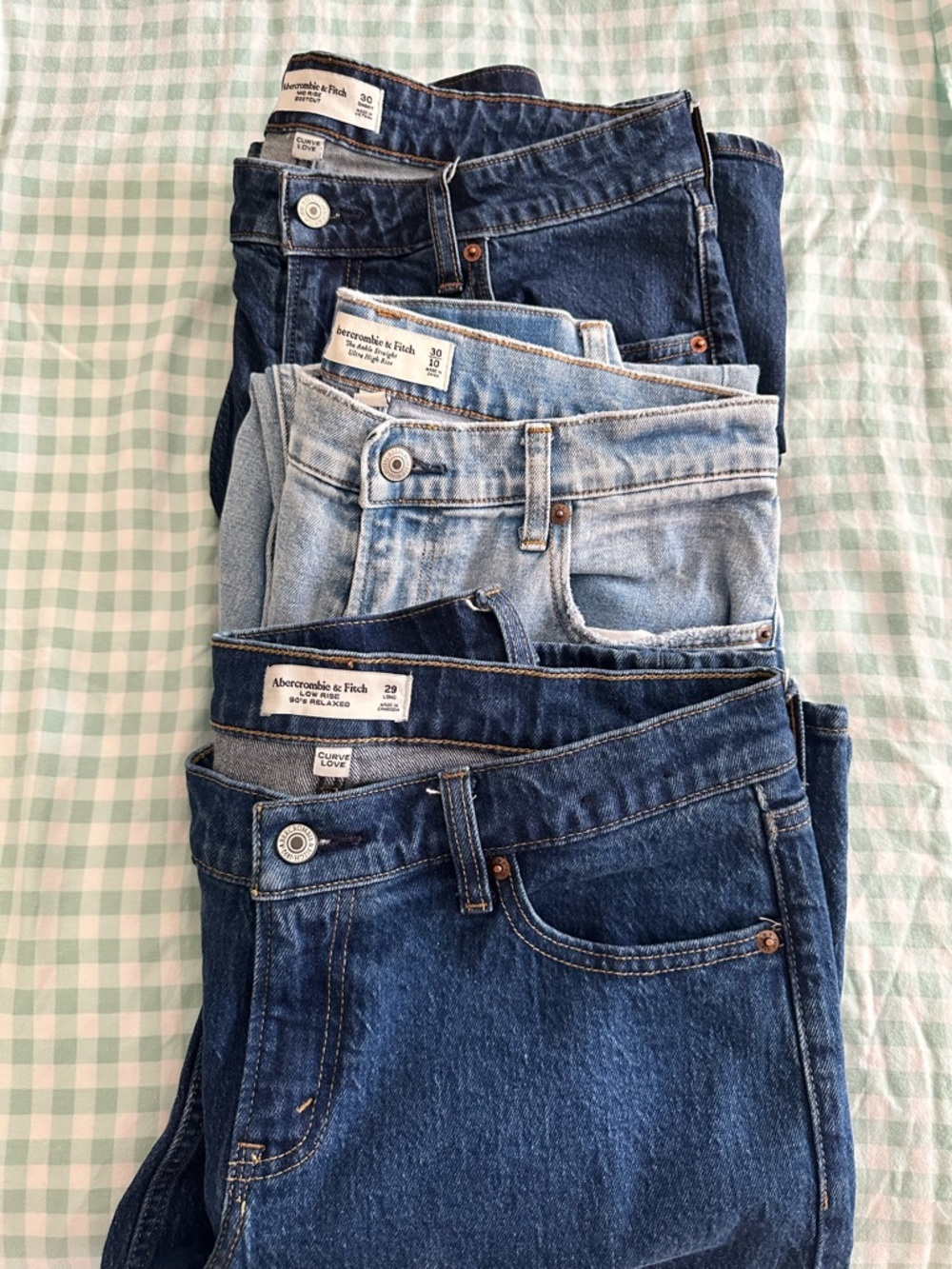 Abercrombie & Fitch Women’s Mixed Blue High-Rise Jeans (Light to Dark Washes)